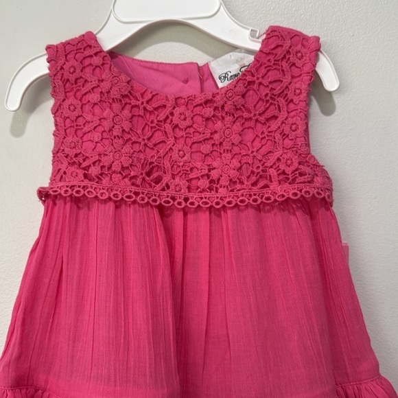 Pink baby dress with matching diaper cover - Picture 2 of 7
